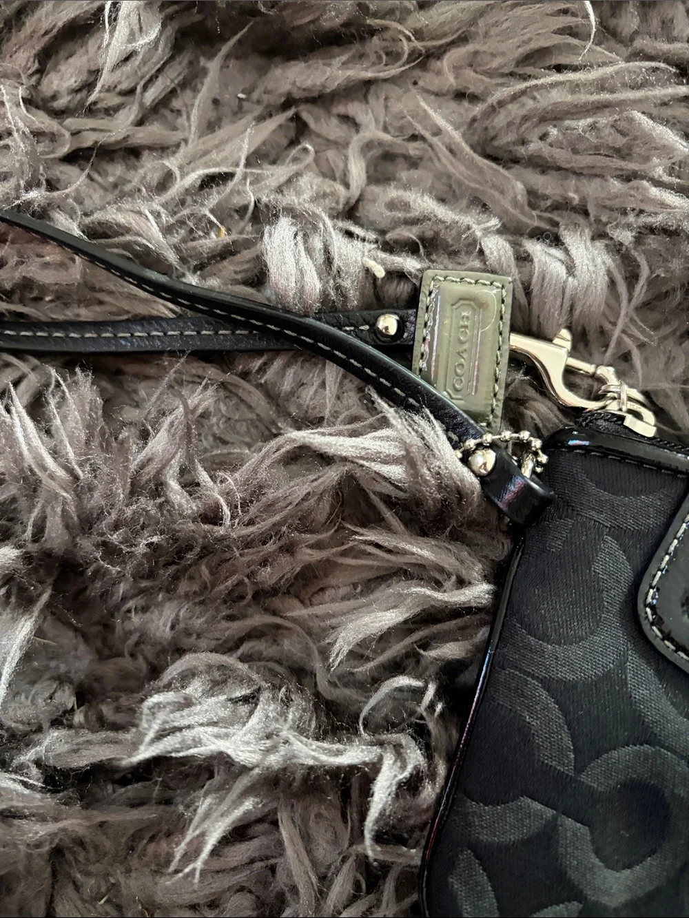 Coach Black Signature C Wristlet Coin Pouch